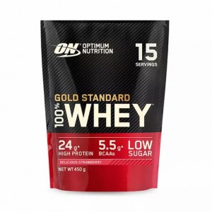 Optimum Nutrition Gold Standard 100% Whey Protein Powder Delicious Strawberry 450 grams (15 Servings) Romania | 6107-USIQX