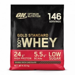 Optimum Nutrition Gold Standard 100% Whey Protein Powder Double Rich Chocolate 4.53 kg (146 Servings) Romania | 0847-FLEIQ