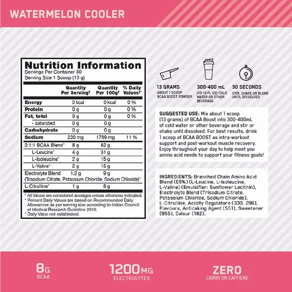 Optimum Nutrition BCAA Boost Watermelon 30 Serves Romania | 7295-ZKPOG