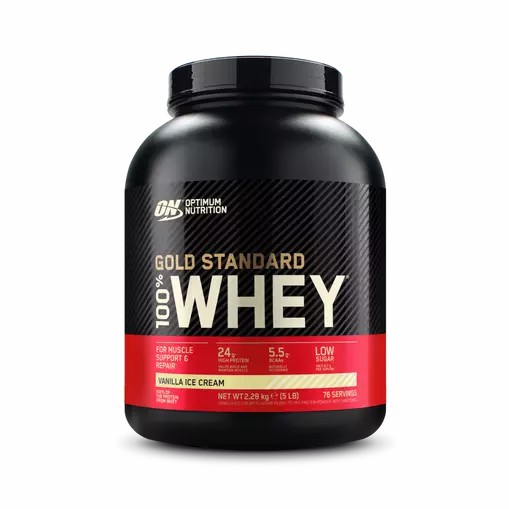 Optimum Nutrition Gold Standard 100% Whey Protein Powder Vanilla Ice Cream 2.28 kg (76 Servings) Romania | 4572-RSJFB