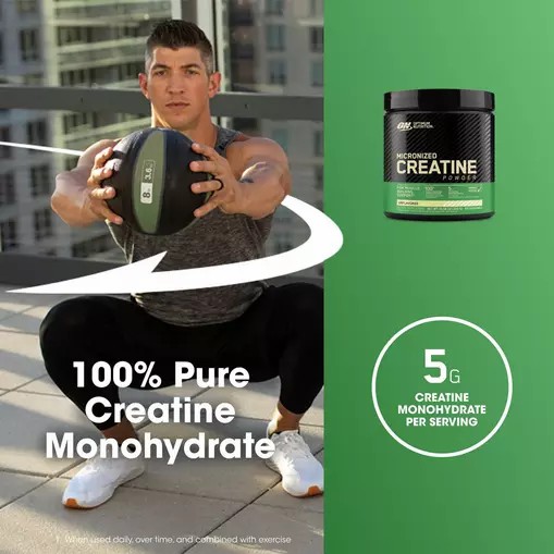 Optimum Nutrition Micronized Creatine Powder Unflavored 0.66 lb (60 Servings) Romania | 5491-JNDTF