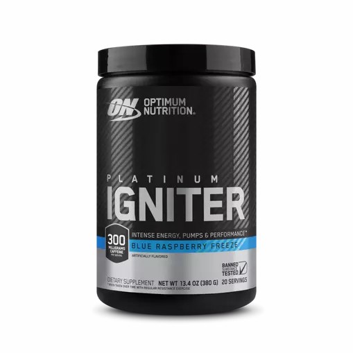 Optimum Nutrition Platinum Igniter Blue Raspberry Freeze 0.84 lb (20 Servings) Romania | 0195-ECMNR