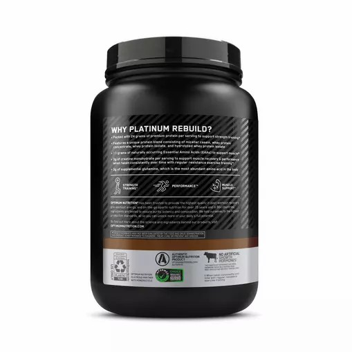 Optimum Nutrition Platinum Rebuild Dark Chocolate 1.67 lb (20 Servings) Romania | 9546-YTLQM