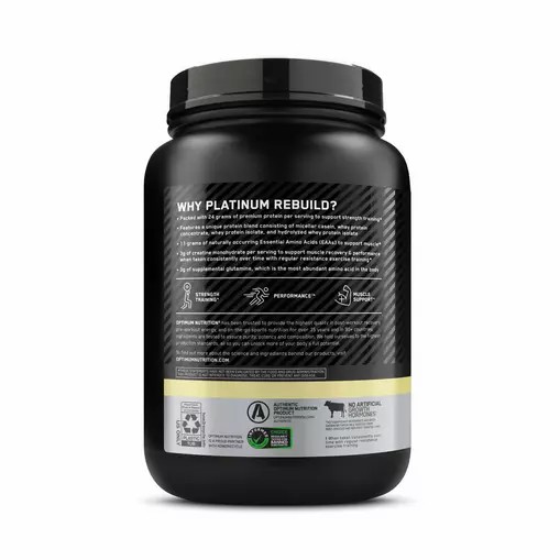 Optimum Nutrition Platinum Rebuild Vanilla Buttercream 1.63 lb (20 Servings) Romania | 4721-FRCEK