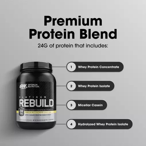 Optimum Nutrition Platinum Rebuild Vanilla Buttercream 1.63 lb (20 Servings) Romania | 4721-FRCEK