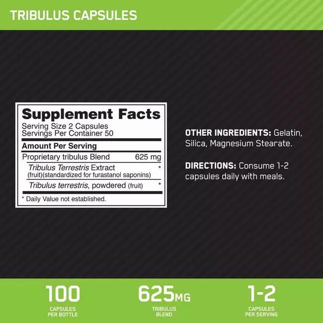 Optimum Nutrition Tribulus Caps 100 Capsules (50 Servings) Romania | 4850-FWCDB